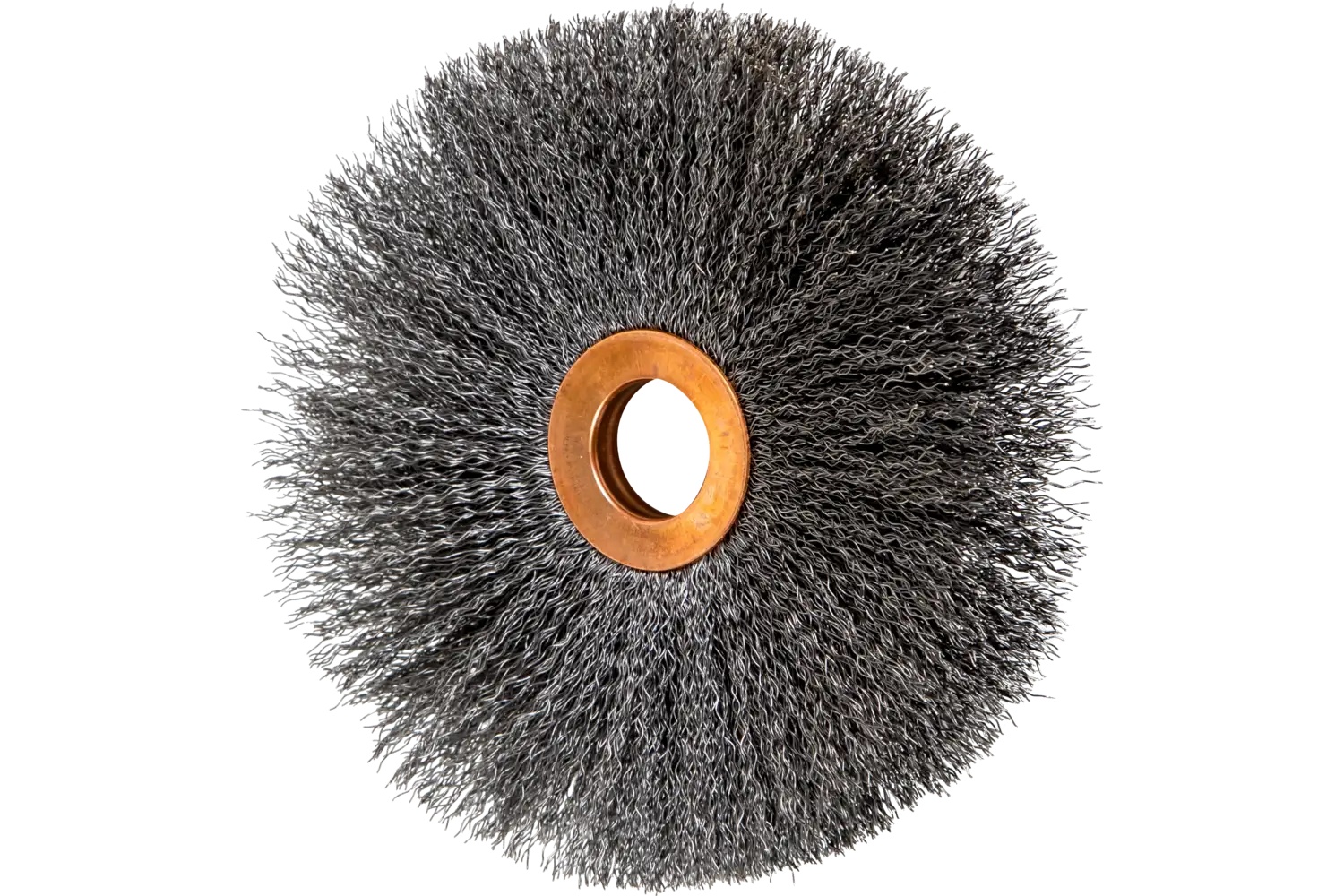 Picture of Pferd Tube Center Wire Wheel Brush 4" Dia. .008 Carbon Steel 5/8" Arbor
